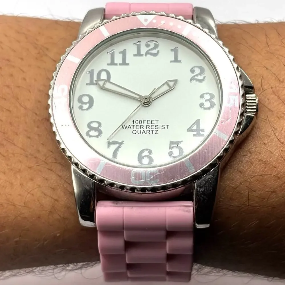 Pink & Silver Men's Watch